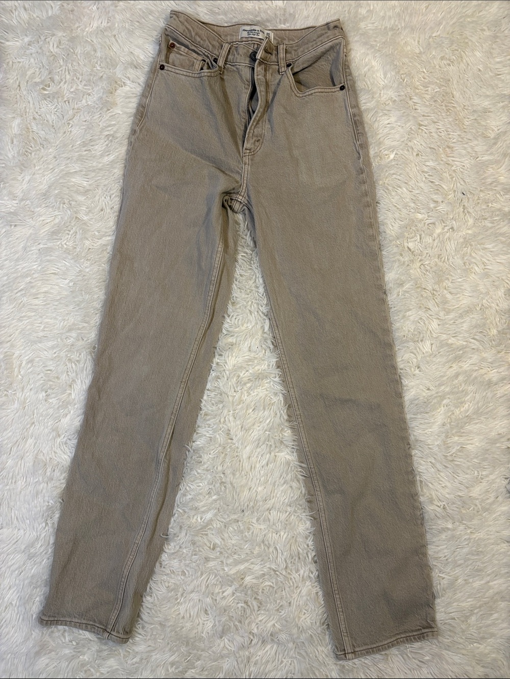 Abercrombie Taupe Straight-Leg Jeans